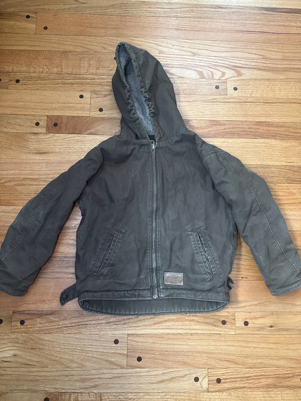 C.E. Schmidt Workwear Kids Youth Small (6-8) Hooded Brn Sherpa Lined Jacket